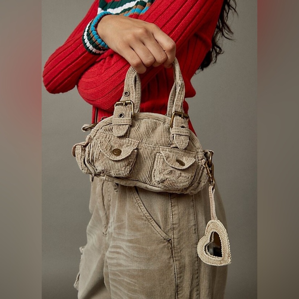 UO tan mini duffle